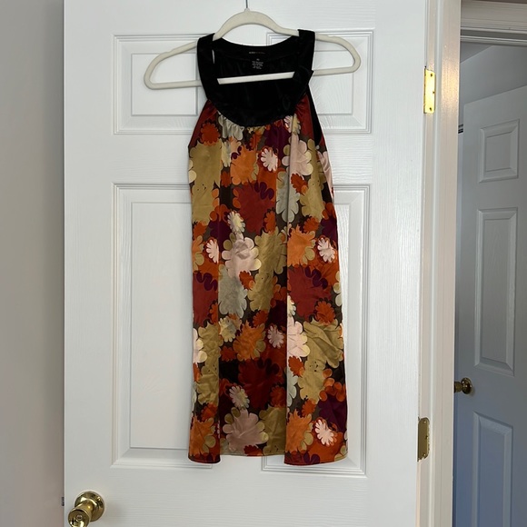 Fall patterned silk mini dress - Picture 1 of 4
